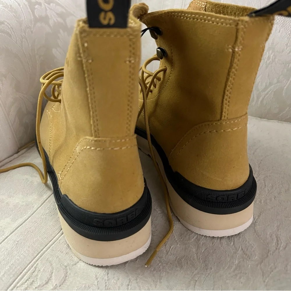 Sorel hi line lace combat boots super soft waterproof suede lightweight size 6.5
